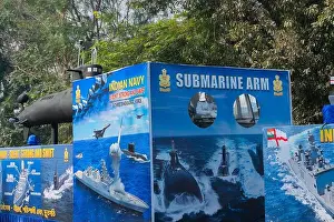West Bengal Prints: Kolkata, West Bengal, India - 26th January 2020 : Indian Navy displaying model submarine
