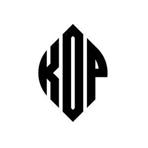 Capital Letters Prints: KOP circle letter logo design with circle and ellipse shape
