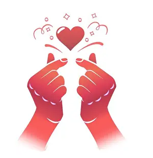 Korea Prints: korean heart hand gesture symbol