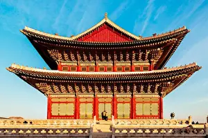 Korean traditional architecture Gyeongbokgung Palace in Seoul, Korea