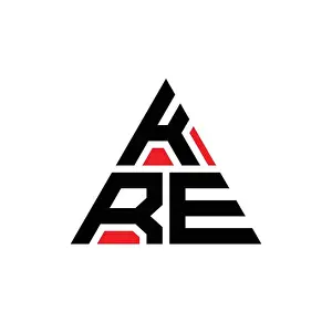 Triangular Prints: KRE triangle letter logo design with triangle shape