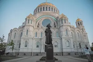 Novgorod Prints: Kronstadt. Russia. June 26, 2018 Naval Nikolsky Cathedral