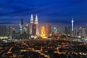 Kuala lumpur cityscape. Panoramic view of Kuala Lumpur city skyline during sunrise viewing skyscrapers building n Malaysia