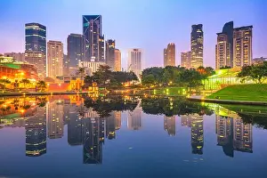 Kuala Lumpur, Malaysia cityscape in the evening