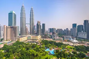 Kuala Lumpur Prints: Kuala Lumpur, Malaysia downtown city skyline in the morning