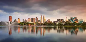 Kuala Lumpur Prints: Kuala Lumpur. Panoramic cityscape image of Kuala Lumpur skyline during sunset