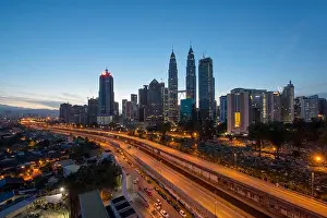 Kuala Lumpur skyline and skyscraper at night in Kuala Lumpur, Malaysia