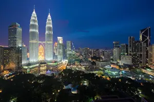 Kuala Lumpur skyline and skyscraper at night in Kuala Lumpur, Malaysia