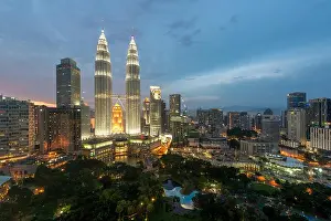 Kuala Lumpur skyline and skyscraper at night in Kuala Lumpur, Malaysia