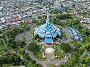 River Bridge Prints: Kuching, Sarawak / Malaysia - October 27 2019: The iconic MBKS building and its surrounding lake
