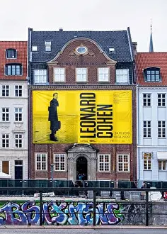 Inner City Prints: Kunstforeningen GL STRAND. Contemporary Art centre & Gallery with Leonard Cohen poster In Copenhagen