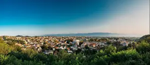 City Scape Prints: Kutaisi, Georgia. Panorama Cityscape In Sunny Autumn Evening. Panoramic View