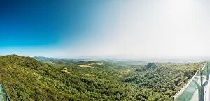Aerial Landscape Collection: Kutaisi, Georgia. Panorama Of State Sataplia Reserve. Summer Landscape