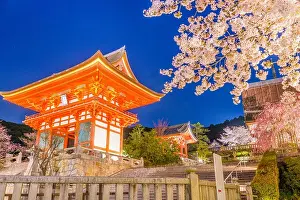 Kiyomizudera Prints: Kyoto, Japan at Kiyomizu-dera Temples Niomon gate during spring season