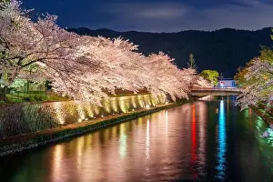 Kyoto, Japan on the Okazaki Canal during the spring cherry blossom season