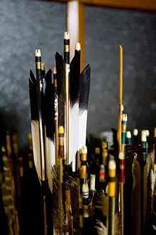 Kneel Prints: Kyudo arrows in a Dojo in Yudanaka, Japan