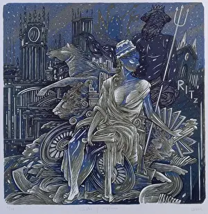 20 Xx Twentieth Century Prints: LA CIBELES Y NEPTUNO - SIGLO XX - GRABADO