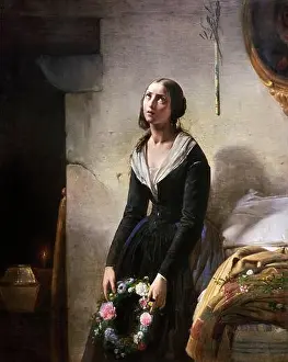 Gallery Prints: La derelitta ( La morte del bimbo ) - olio su tela - Giuseppe Molteni - 1845 - Milano