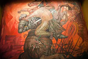 Mexican Prints: La fusion de dos Culturas by Jorge Gonzalez Camarena at Chapultepec Castle in Mexico City DF
