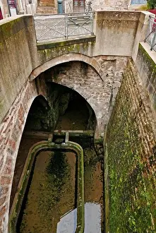 Old House Prints: La Grande Fontaine, Dole, Jura, Bourgogne-Franche-Comte, France, Europe