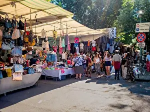 La Lizza Street market held every Wednesday morning in Siena. Italy
