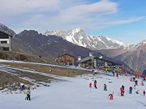 Lack Prints: La Thuile Italy ski resort in December 2015 showing the extreme lack of snow in Europe for wintersports at that time