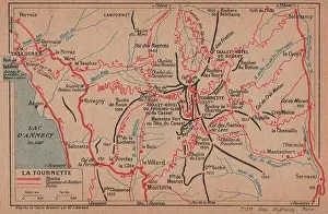 Hachette Prints: LA TOURNETTE. Talloires. Vintage topo-guide map plan. Haute-Savoie 1920