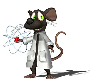 Nucleus Prints: lab mouse with atom