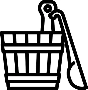Rock Beauty Prints: ladle sauna line icon vector. ladle sauna sign