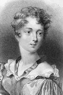 Aristocrat Prints: Lady Caroline Lamb (1785-1828) on engraving from 1833. British aristocrat and novelist