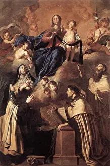 Religious Painting Prints: Our Lady of Mount Carmel 1641. 996 Pietro Novelli - Our Lady of Mount Carmel - WGA16596