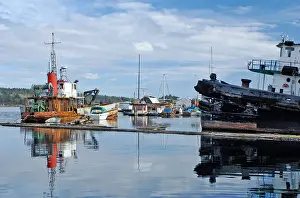 Rowing Boat Prints: Ladysmith Marina and Harbour Vancouver Island BC Canada