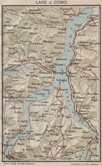Blue Guides Prints: LAKE COMO. Lecco Menaggio Bellagio. Vintage map plan. Lago de Como. Italy 1930