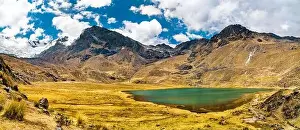 Lake at the Huaytapallana mountain range in Huancayo - Junin, Peru