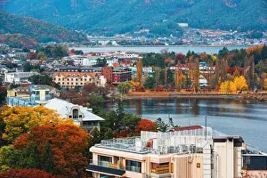 Lake kawaguchi, Yamanashi Prefecture, Japan in autumn season