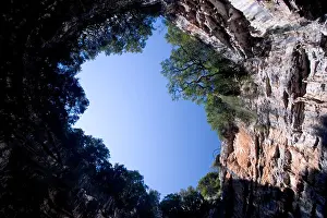 Cephalonia Prints: Lake in Melisani cave view of interior cavity Kefalonia Greece