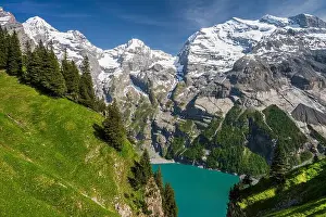 Bern Prints: Lake Oeschinen, Kandersteg, Canton of Bern, Switzerland