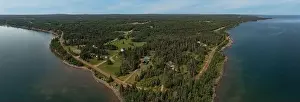Great Lake Prints: Lake Superior Lake and Shoreline Summer - drone aerial