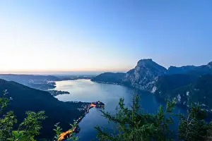 Alps Mountains Prints: lake Traunsee, mountain Traunstein