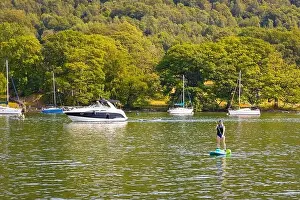 Bobbin Prints: Lakeside town in Lake District, a region and national park in Cumbria in northwest England