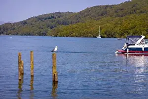 Bobbin Prints: Lakeside town in Lake District, a region and national park in Cumbria in northwest England