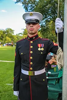 Lance Corporal Tomas Barrientos with Marine Barracks Washington D