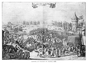 Seventeenth Century Prints: The landing of King William III at Carrickfergus