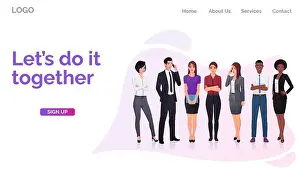 Landing page Web Design with business Characters in Stylish outfits for your Projects