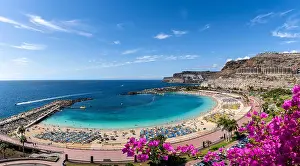 Puerto Prints: Landscape with Amadores beach on Gran Canaria, Spain