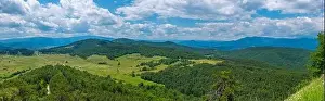 Forest Hill Prints: Landscape of Eastern Rhodopes mountain in Bulgaria near Smoljan town