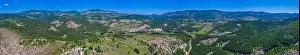Forest Hill Prints: Landscape of Eastern Rhodopes mountain in Bulgaria near Smoljan town