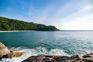 Sea Coast Prints: Landscape nature scenery view of Beautiful tropical sea with Sea coast view in summer season Nature Landscape