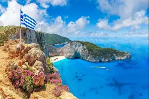 Crystal Clear Water Prints: Landscape with Navagio beach, Zakynthos islands, Greece