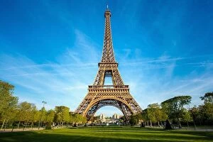 Images Dated 6th May 2016: Landscape panoramic view on the Eiffel tower and park during the sunny day in Paris, France